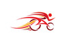 © supri - Cyclist Riding Fast Red Bike.