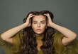 © millaf (Nemchinova) - Glorious woman hair. Beautiful model with long curly hairstyle posing