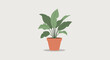 © VectStocker - A vibrant green potted plant with large leaves on a neutral background for decoration or design purposes in a modern setting