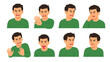 © Alan - Set of man showing disgust and aversion facial expressions