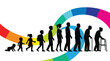 © Amna - Vector illustration of human life cycle showing growth stages from babyhood to old age silhouette