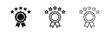 © drawing lines - Quality award ribbon with five stars achievement icon set