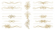 © AmegSu - Minimalist Gold Foil Winter Divider, Elegant Mistletoe and Ivy Line Art for Wedding Invitation