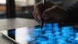 © Saddam - Architect Designing Futuristic Digital Cityscape on Tablet with Stylus in Modern Workspace