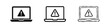 © drawing lines - Laptop Warning Alert Icon Set with Error Triangle Symbol