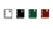 © Simone Matos - Collection of book icons with bookmarks in various styles and color schemes