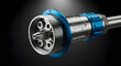 © ANMZAKARIA - High-Pressure Industrial Spray Nozzle with Water Droplets | Precision Engineering Stainless Steel Connector | Advanced Mechanical Manufacturing Component | Fluid Dynamics and Irrigation Technology