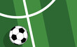 © siti lutvias - Abstract soccer background with white field lines decoration, green grass and sporty 3D ball. Creative design with modern line elements for soccer tournament poster template. EPS. 3