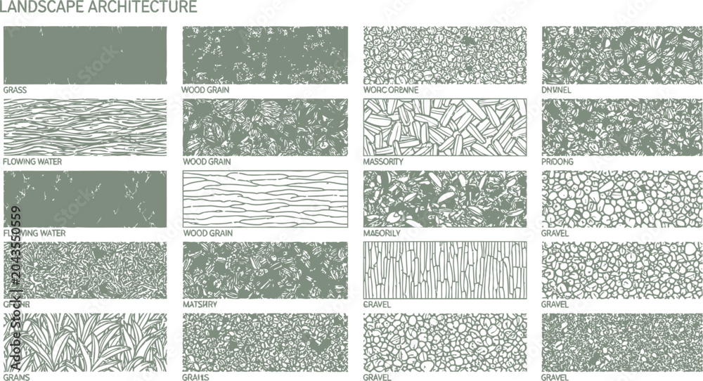 Landscape architecture rendering textures and material patterns for ...