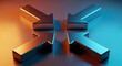 © MDFARUQ - Four metallic 3D arrows pointing inward to a central focal point with cinematic lighting convergence metallic strategy collaboration direction lighting abstract business leadership together