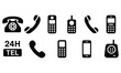 © Styllo - Various black telephone icons and symbols for communication