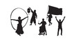 © mro - People performing traditional cultural activities silhouette set showcasing festival performances and celebrations.