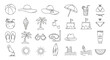 © Safa_Sekar Madinah - Collection of hand drawn summer vacation beach holiday doodles.