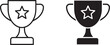 © SUMON - Winner Trophy Cup Icon Vector Set Featuring Outline and Solid Styles for Achievement, Excellence and Award Recognition