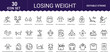© SHORIFULDESIGNS - Losing weight icon set featuring diet fitness metabolism healthy eating and body progress.