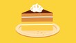 © Tastas Food - Delicious slice of layered cake with whipped cream on a plate
