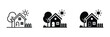 © MDMILON 2 - Idyllic Home and Environmental Icon Set Featuring House Tree and Sun Symbols for Eco Living and Sustainable Lifestyle Concepts