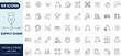 © Gretta - Supply chain icon set in outline style. Collection of supply chain, logistics, distribution, inventory, warehouse, and transportation icons. Editable stroke. Vector icon collection.