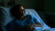 © Thares2020 - A peaceful portrait of a person resting quietly in a soft diffused light evoking a sense of deep relaxation and tranquility