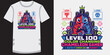 © jubayer71 - Level 100 color changing chameleon gamer tshirt design vector illustration.