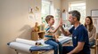© Marat - Friendly Pediatrician High Fives Laughing Child in Clinic