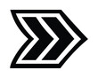 ©  MVectors - Directional arrow sign, fast forward double chevron symbol