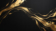 © Marina - Luxury black and gold background with abstract elegant paint brush strokes golden foil waves