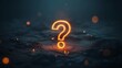 © romio - Glowing question mark symbol on dark background representing curiosity uncertainty and problem solving