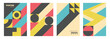 © DmVector - Abstract Posters Collection. Bauhaus theme color geometric shapes. Backgrounds for modern creative graphic design. Vector illustration.