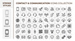© Iconify Studio - Contact and communication icons collection, 54 line vector symbols in thin regular and bold stroke styles, professional business support and messaging set