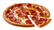 © Luca - Pepperoni pizza with melted cheese and one slice removed