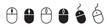 © StockDesign - Computer mouse icons in different styles including outline and solid silhouettes for web design.