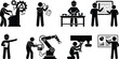 © MD - Yoga poses silhouette vector icon set featuring woman practicing meditation lotus downward dog warrior tree and bridge positions.eps,