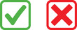 © Laltu Khan - Green check mark and red cross sign icons for survey and voting choice