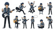 © Tuki - Anime boy character sprite sheet with various activities.