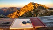 © Adipati - Autumn mountain landscape with open book and lake view.