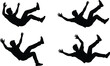 © Mst Salma Khatun - Four falling man silhouettes isolated on white backdrop showing different body postures