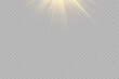 © Felicety - Realistic gold sunbeams for luxury background design. Abstract shining sun ray light effect vector element.