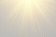© Felicety - Golden lens flare light effect. Special sunlight flash with bright gold rays isolated on abstract background.