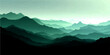 © Ateş - Ethereal mountain range bathed serene cyan mist, evoking profound tranquility and majestic natural beauty.