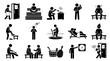 © Jumpei - Sauna and spa routine stick figure pictogram set