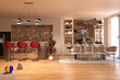 © murattellioglu - luxury home kitchen and dining room, 3d rendering