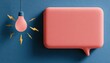 © Sade - Glowing pink bulb emits yellow lightnings next to a large empty speech bubble