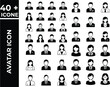 © sahanaj sharmin - Avatar icons, business people, 40+ vector set, black and white
