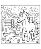 Horse coloring page for kids and adults
