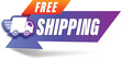 © AZstudio - Free delivery icon, vector label for express home delivery service with fast trucks. Free delivery badge for postal couriers or cargo parcel delivery.