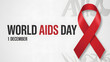 © Stock By Ahmad - World AIDS Day healthcare awareness banner template with red ribbon, global public health solidarity campaign background on first December, ideal for medical community support posters