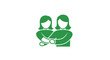 © putra - Green icon of two people supporting each other.
