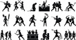© Liton - Ancient Warrior and Classical Soldier Silhouette Collection Featuring Battle Combat Guards and Historical Military Scenes
