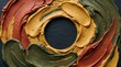 © Andre Jovi - Artistic Abstract Texture of Earthy Clay Paste Swirls on Dark Stone